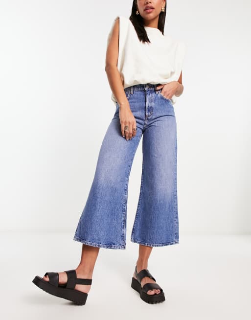 French Connection – Pipper – Blå, utsvängda jeans