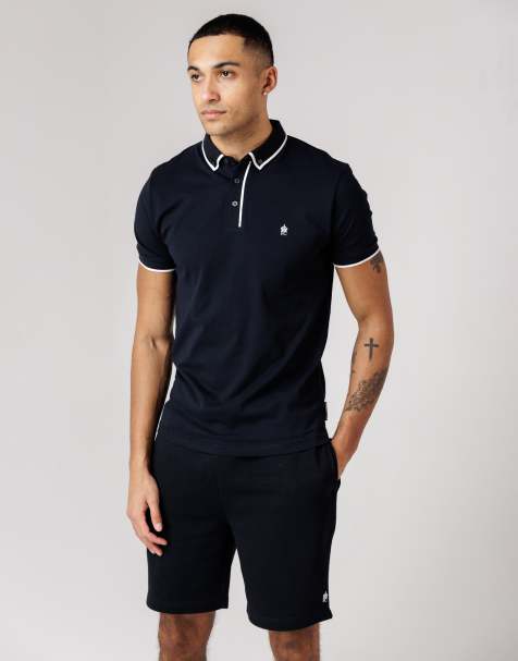 French Connection - Piqué poloshirt en short van katoen in marineblauw, deel van co-ord set - view 1