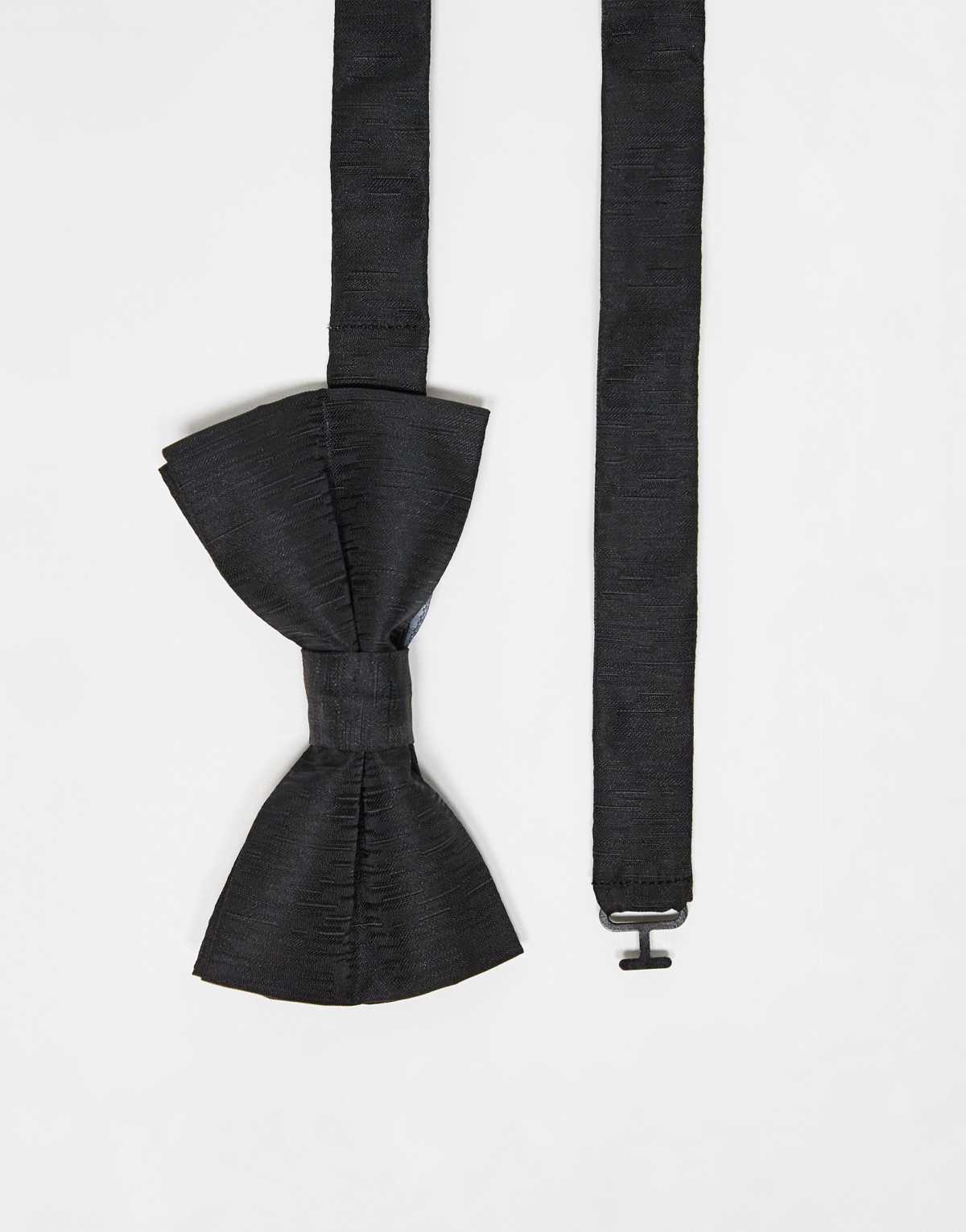 French Connection plain bow tie in black