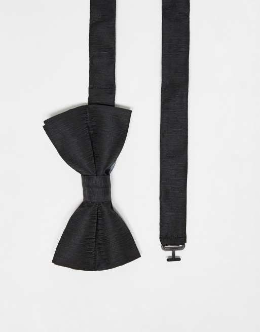 French Connection plain bow tie in black