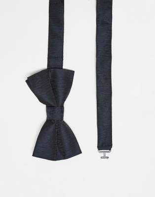 French Connection plain bow tie in navy