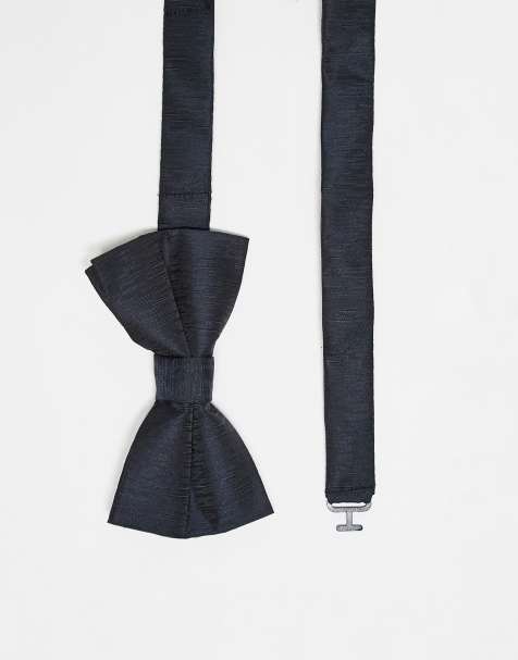 French Connection plain bow tie in navy - view 1