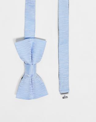 French Connection plain bow tie in sky blue