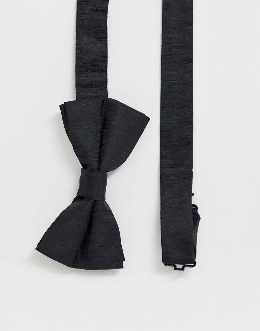 French Connection Plain Woven Bow Tie-black