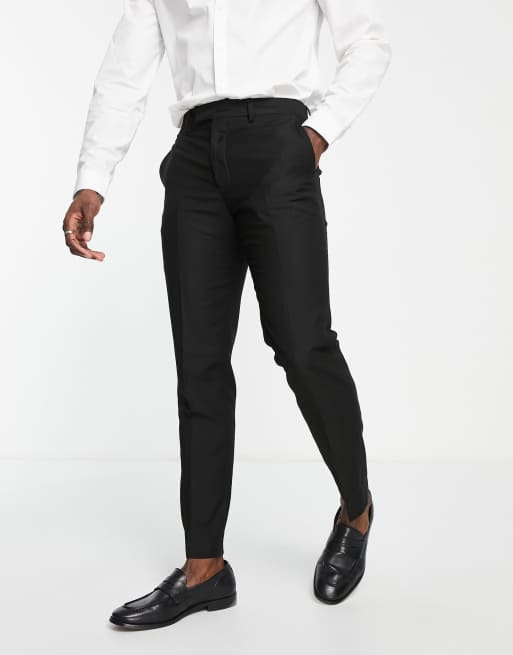 French Connection plain slim fit suit trousers in black