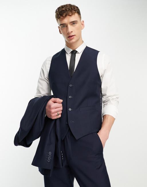 Dark blue clearance suit with vest