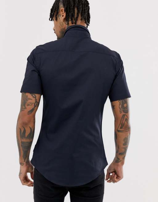 French Connection plain stretch short sleeve shirt, 2 of 4