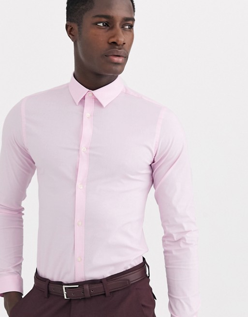 French Connection plain stretch skinny fit shirt