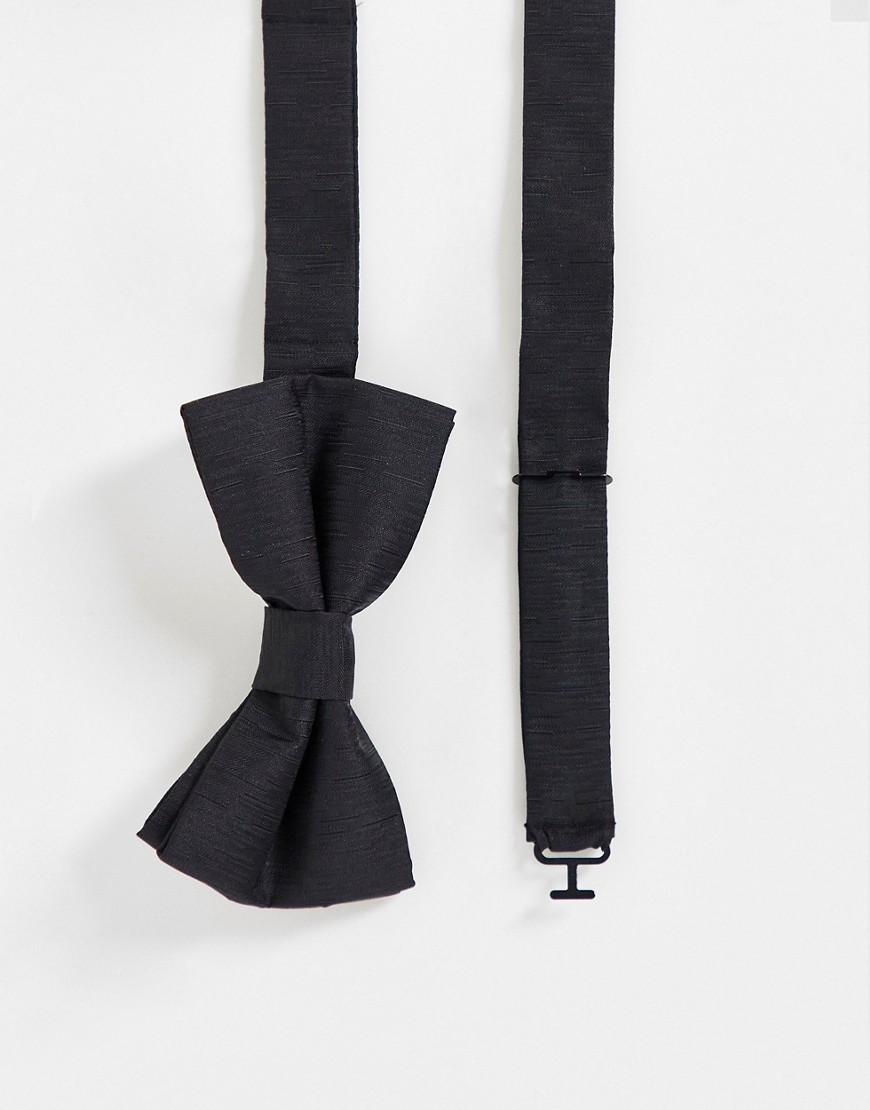 French Connection plain woven bow tie-Black
