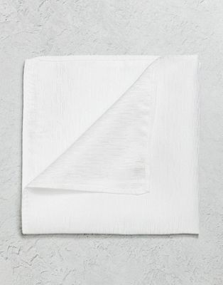 French Connection plain woven pocket square in white