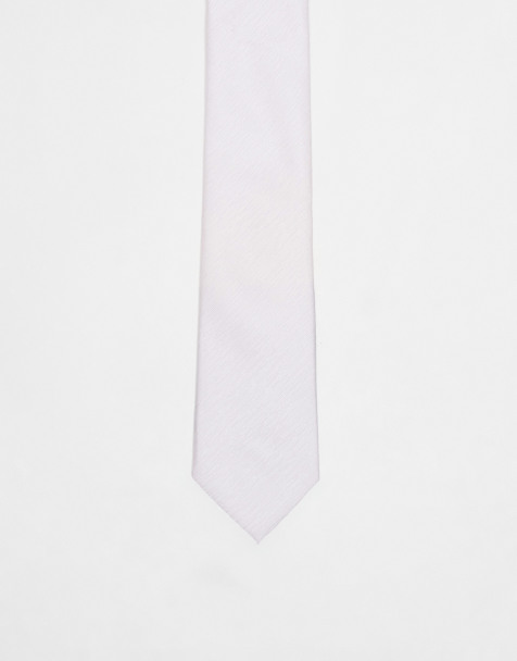 French Connection plain woven tie in pink - view 1