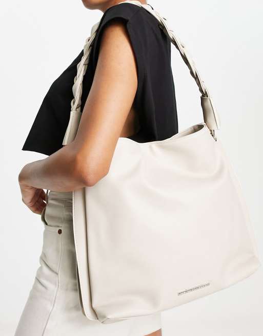 French Connection plait strap detail crossbody bag in stone ASOS