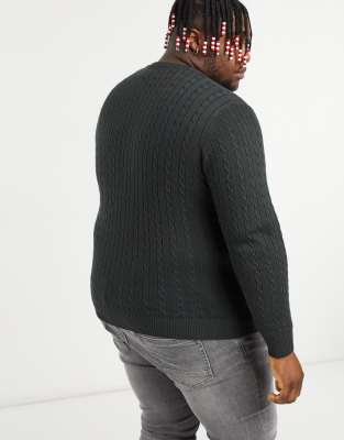 dark green cable knit sweater