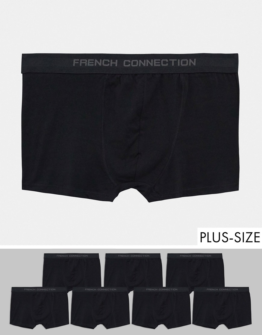 French Connection Plus – 7-pack svarta boxershorts