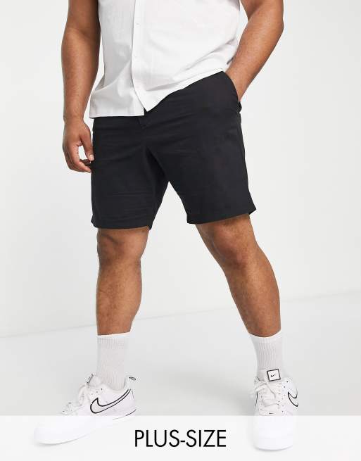 French Connection Plus chino shorts in black