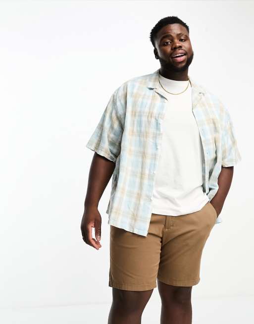 French Connection Plus chino shorts in light brown ASOS