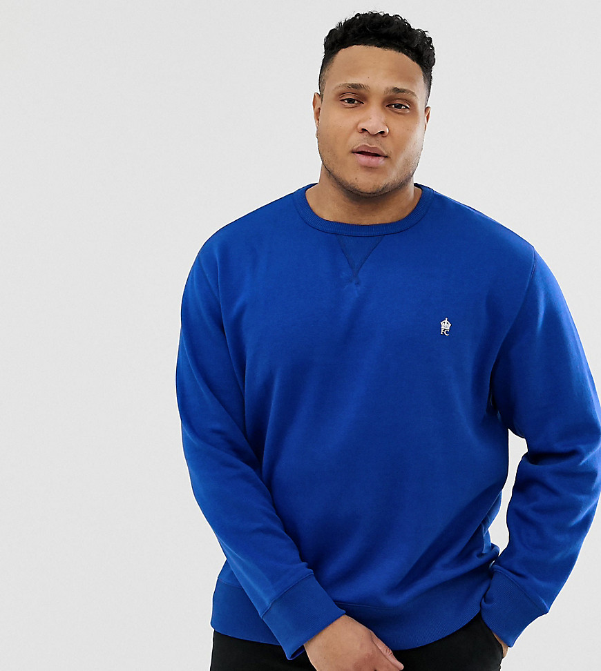 French Connection Plus crew neck logo sweat-Blue