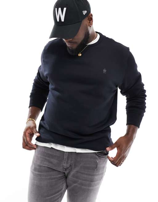 French Connection Plus crew neck sweatshirt in navy