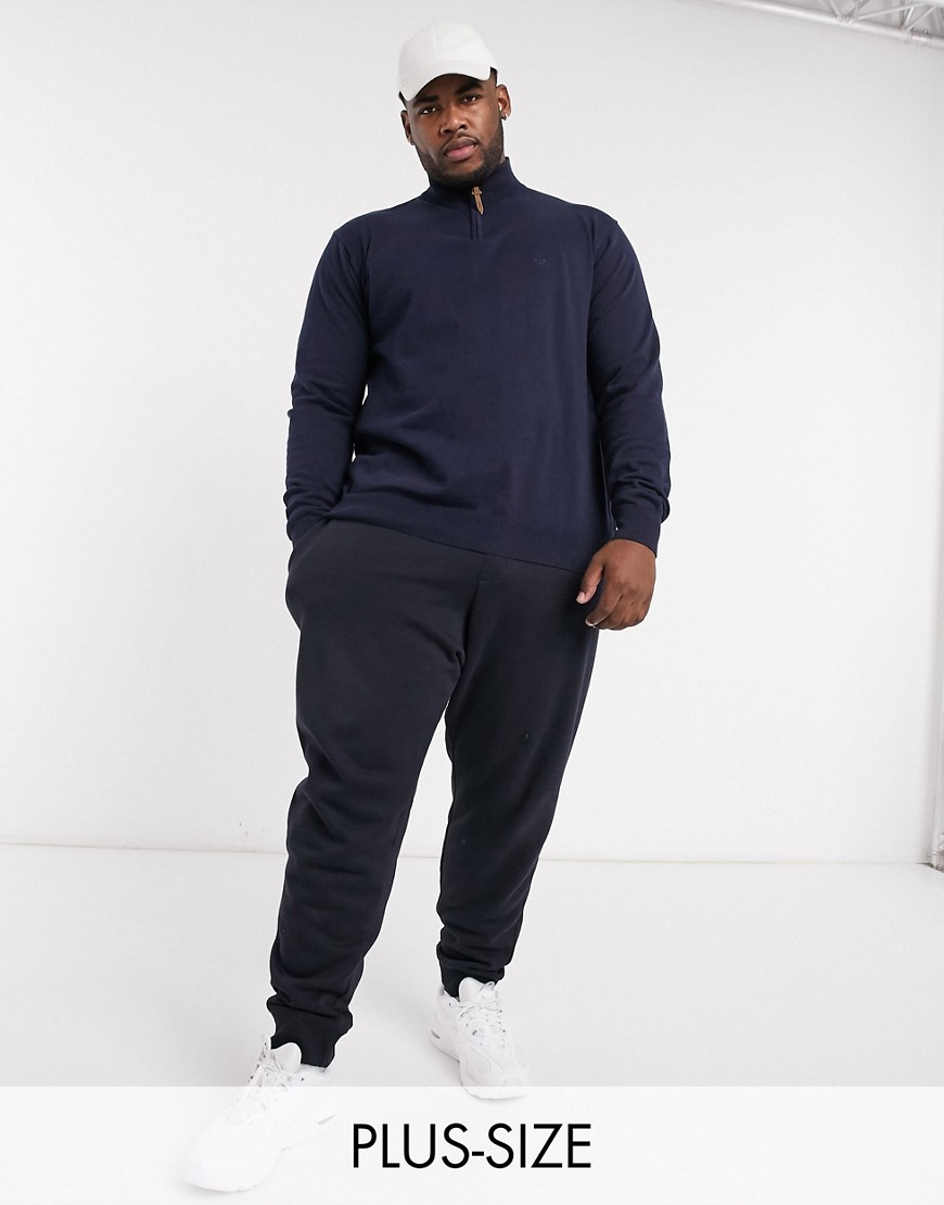 French Connection Plus essentials slim fit jogger in navy mix and match in navy