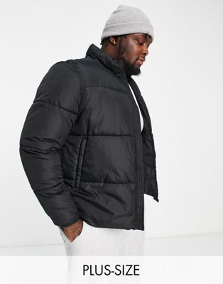 French Connection Plus funnel neck puffer jacket in black - ASOS Price Checker
