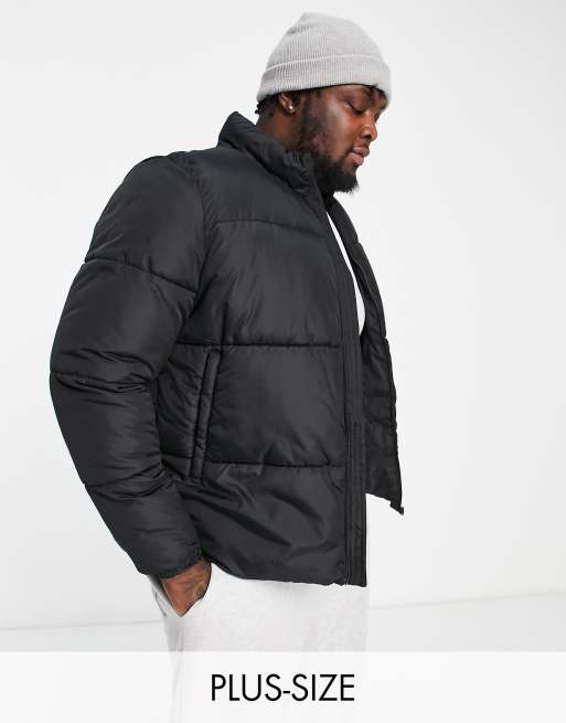 French Connection Plus funnel neck puffer jacket in black | ASOS