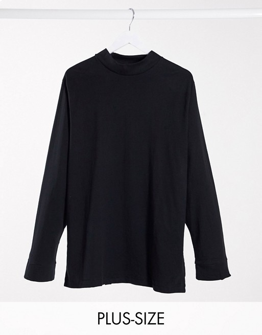 French Connection Plus high neck turtle sleeve top in black