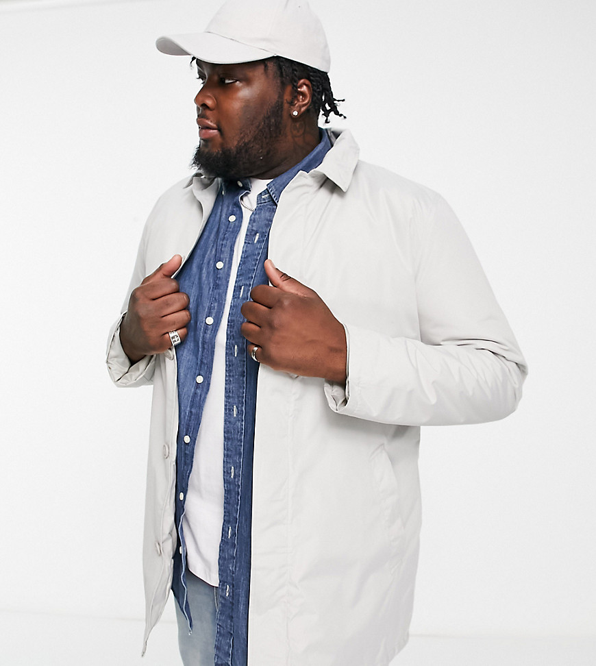French Connection Plus Lined Classic Mac Jacket In Off White-Neutral