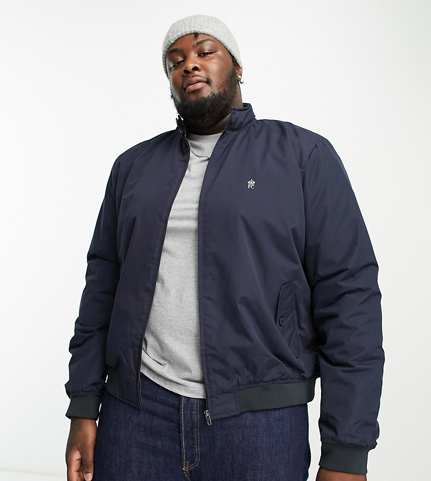 French Connection Plus lined harrington jacket in navy
