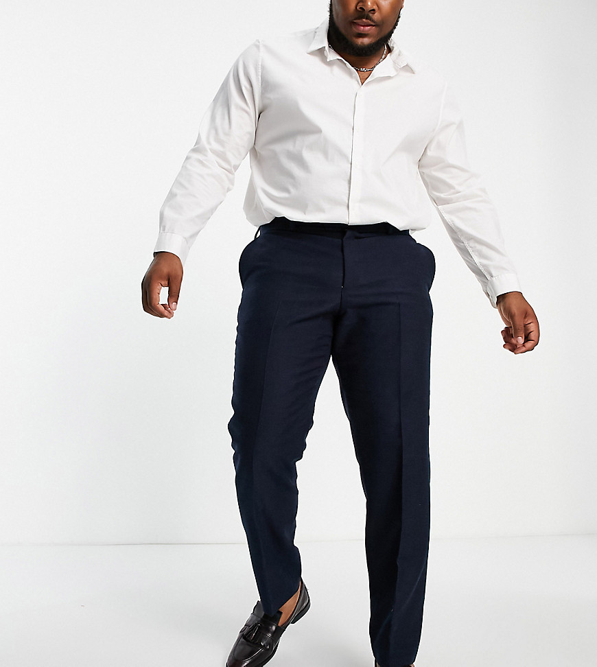 French Connection Plus Slim Fit Dinner Suit Pants-navy