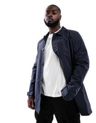 French Connection plus navy mac - ASOS Price Checker