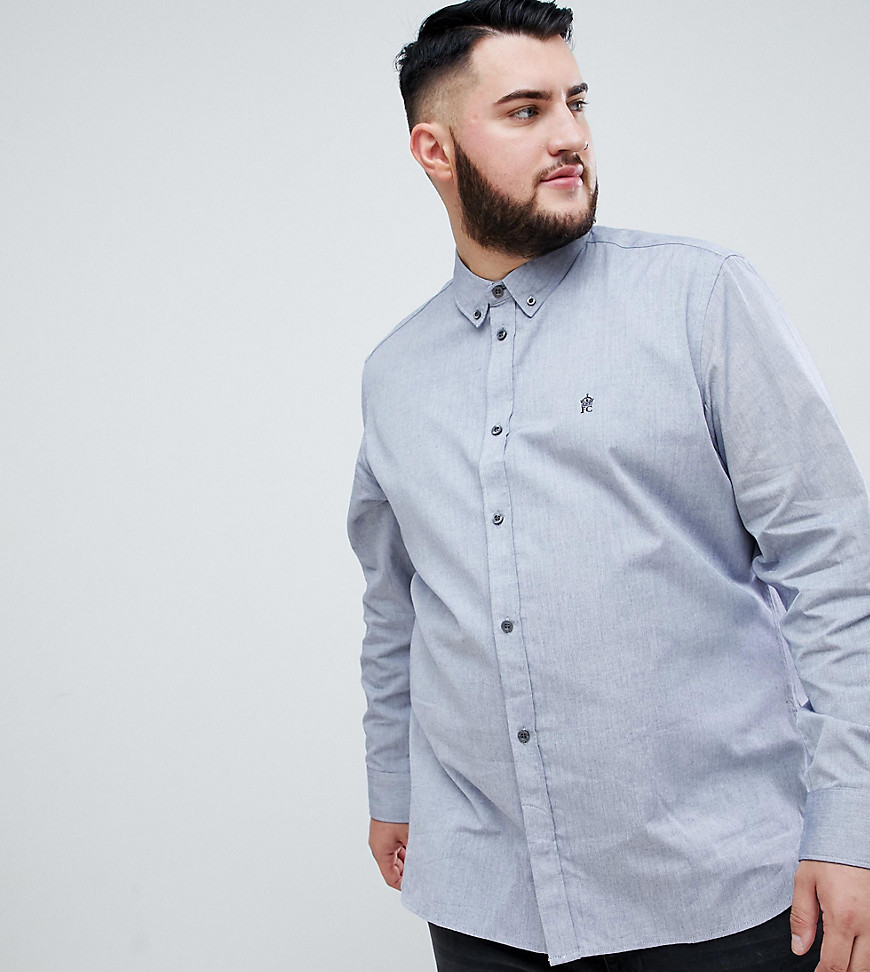 French Connection PLUS Oxford Button Down Logo Shirt-Navy