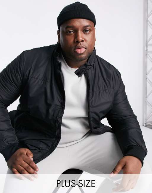 Plus size black bomber jacket online