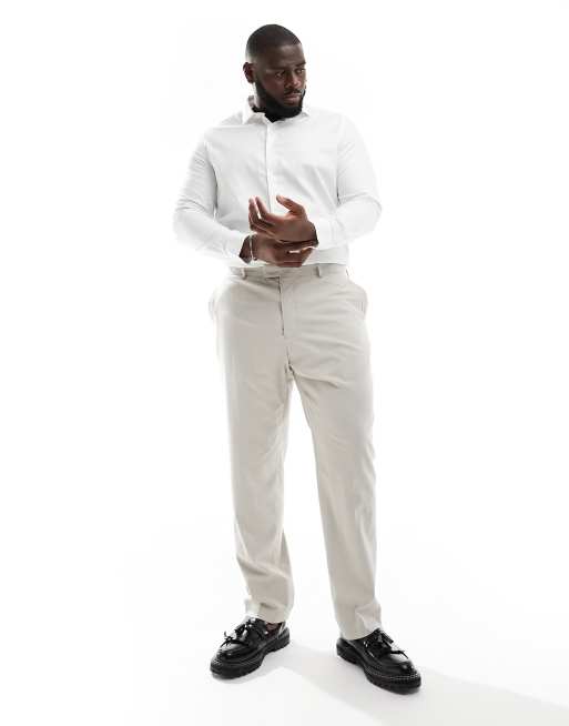 French Connection Plus - Pantaloni formali eleganti color pietra
