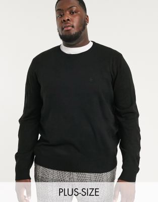 black crew neck knitted jumper