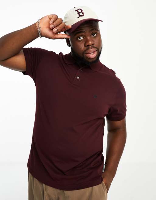 French Connection Plus polo in burgundy ASOS