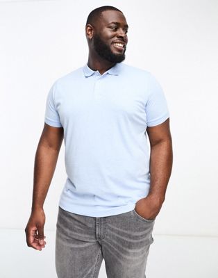 French Connection Plus polo in sky blue - ASOS Price Checker