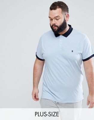 French Connection - PLUS - Poloshirt met contraserende kraag-Blauw