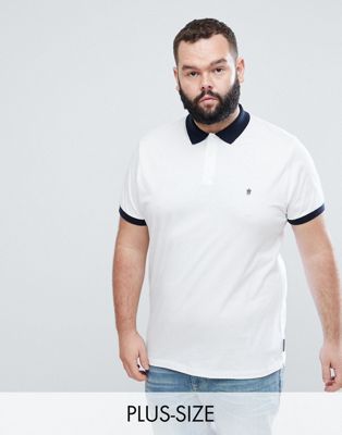 French Connection - PLUS - Poloshirt met contraserende kraag-Wit