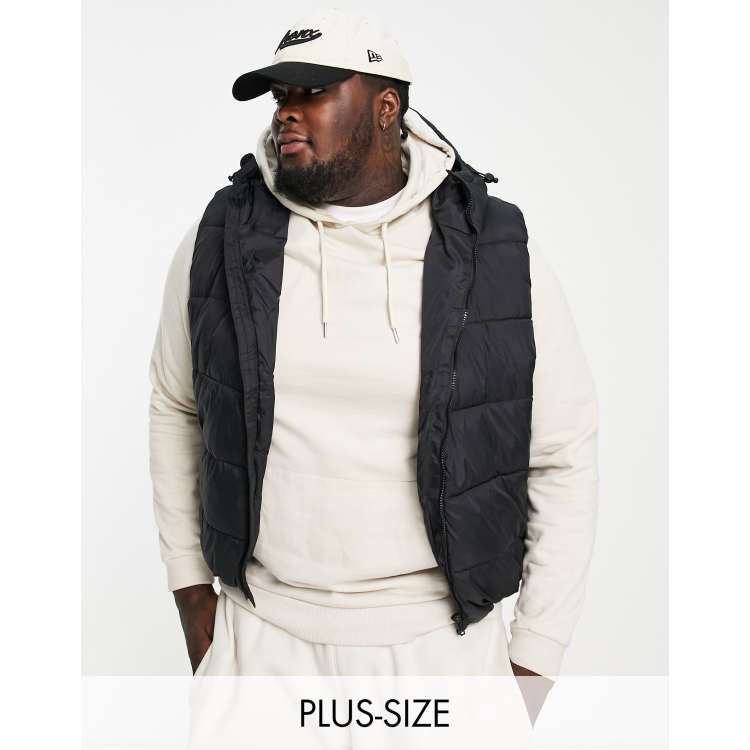 Black puffer clearance vest with hood