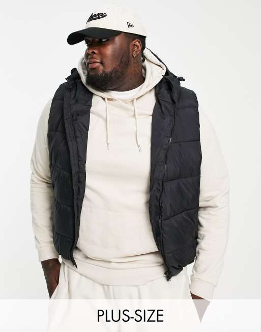 Plus size vest with on sale hood