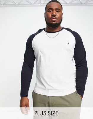French Connection Plus raglan long sleeve top in white