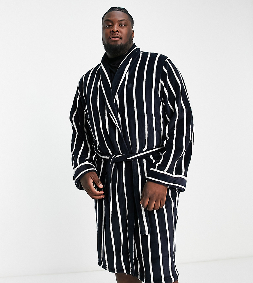French Connection Robe In Blue And Ecru Stripe In Navy