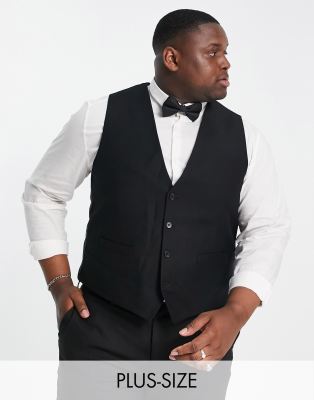 French Connection Plus Slim Fit Dinner Suit Vest-black