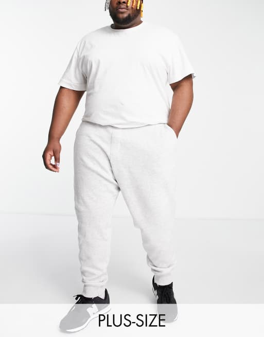 French Connection Plus - Slim-fit joggingbroek in lichtgrijs