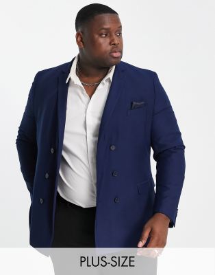 French Connection French Connection Plus slim fit plain suit jacket-Blue