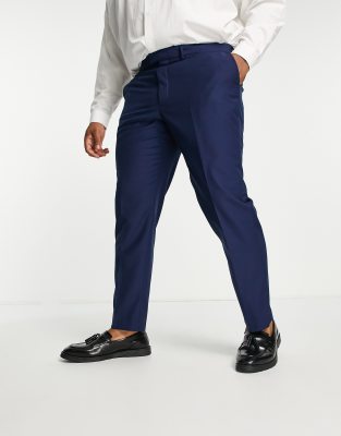 French Connection French Connection Plus slim fit plain suit trousers-Blue