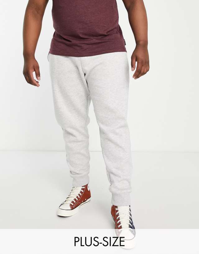 French Connection Plus slim fit sweatpants in light gray