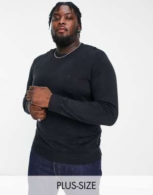 French Connection Plus soft touch crew neck jumper in navy - ASOS Price Checker