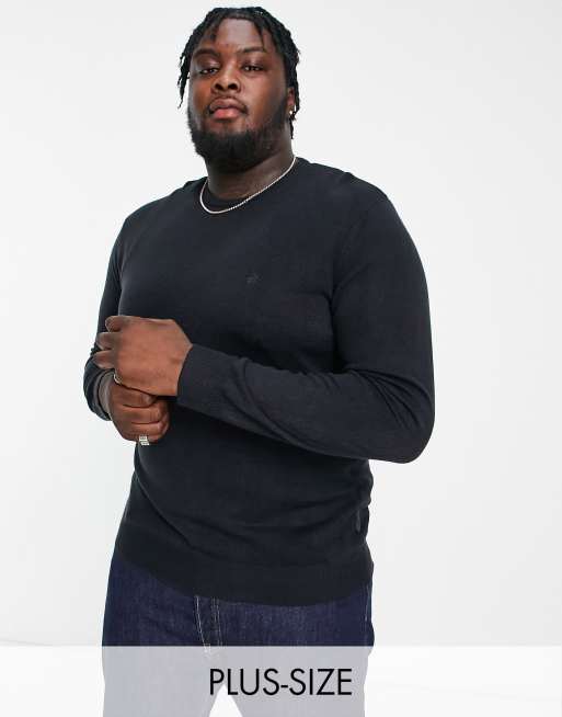 French Connection Plus soft touch crew neck jumper in navy