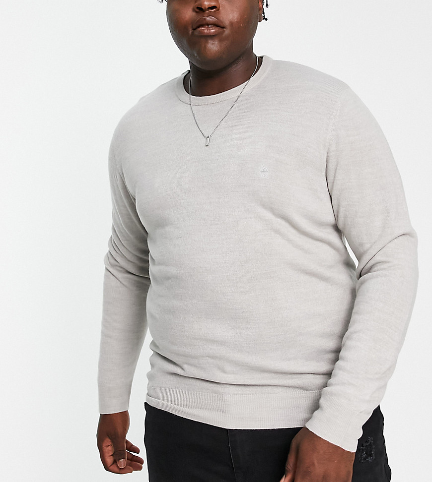 French Connection Plus Soft Touch Crew Neck Sweater In Light Gray